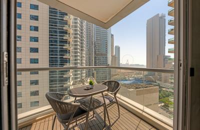1BR | Sea and Ferries Wheel View | Dubai Marina